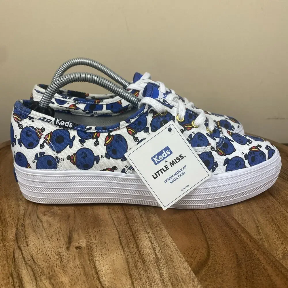 Keds Little Miss Bossy Womens Triple Deck‎ White And Blue Size 7 Shoes